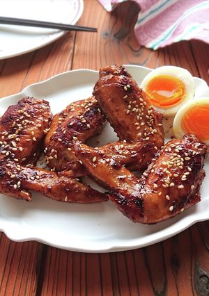 下味冷凍♪手羽先の焼肉のたれ漬け蒸し焼き-レシピのメイン写真