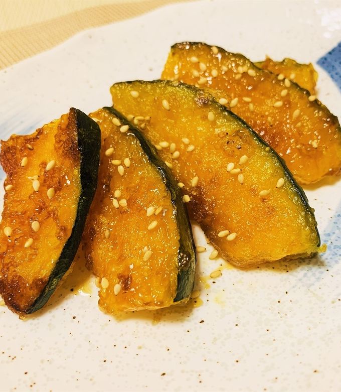 かぼちゃの甘辛ごま焼き by マルっと まつやま 【クックパッド】 簡単