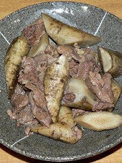 牛すじ肉と太ゴボウの甘辛煮、梅酒風味-レシピのメイン写真