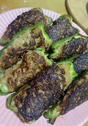 ピーマンの肉チーズ詰め-レシピのメイン写真
