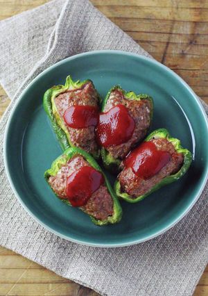ノンフライクッカーで簡単ピーマンの肉詰め-レシピのメイン写真