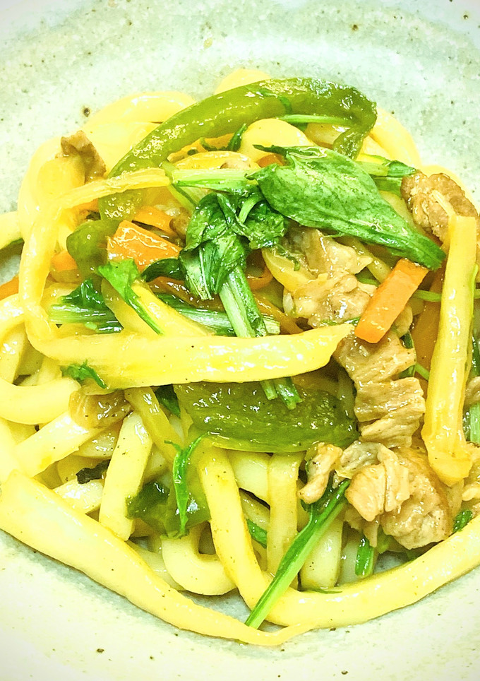 白菜の軸の野菜炒めで焼うどん-レシピのメイン写真