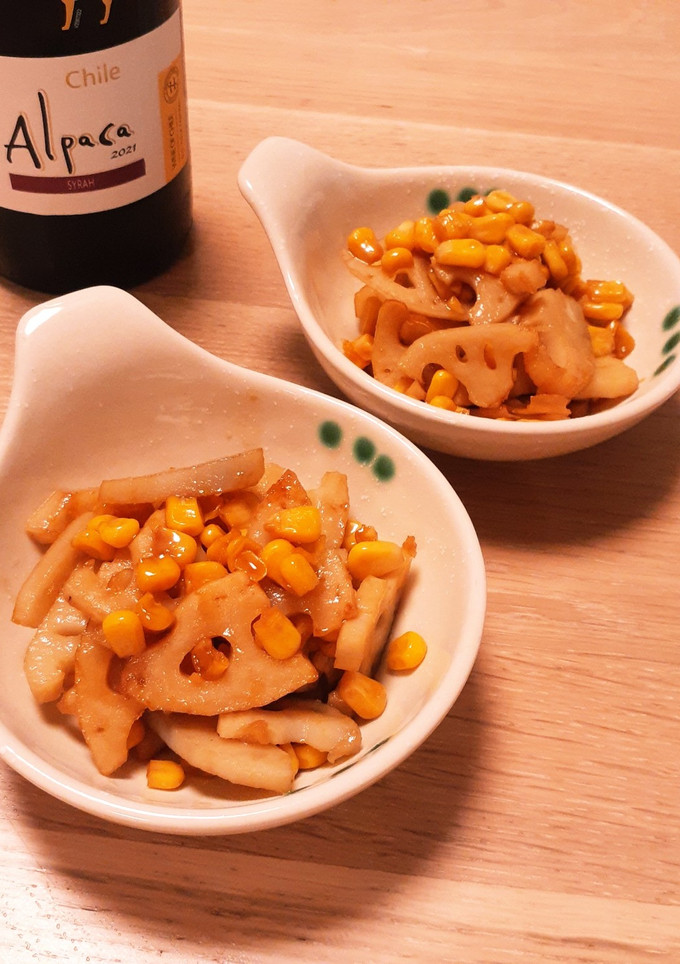 簡単♪れんこんとコーンの甘辛炒め-レシピのメイン写真