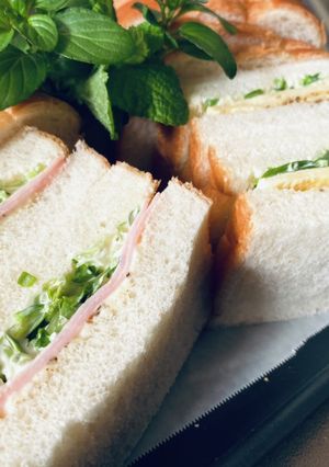 豆苗の・ハム&玉子サンド-レシピのメイン写真