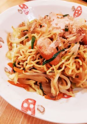 和風カレー焼きそば-レシピのメイン写真