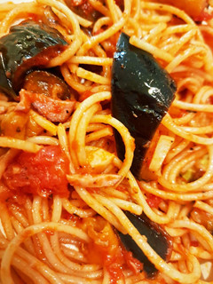 ナスとハムのトマトソースパスタ-レシピのメイン写真