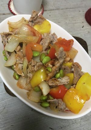 彩野菜!細切れポークチャップ-レシピのメイン写真