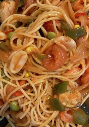 シーフードトマトケチャップパスタ-レシピのメイン写真