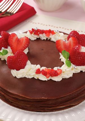 ハートいちごのチョコミルクレープ-レシピのメイン写真