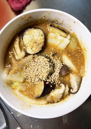 根菜茄子簡単中華風味噌炒め味温野菜サラダ-レシピのメイン写真