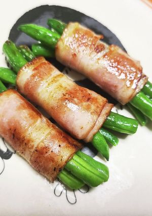 節約お弁当に！きらめく三度豆ベーコン！-レシピのメイン写真