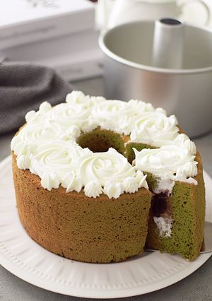 抹茶とあんこの生シフォンケーキ-レシピのメイン写真