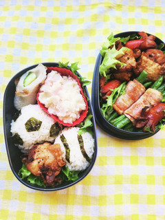 男子や球技女子に!ダブルボールお握り弁当-レシピのメイン写真
