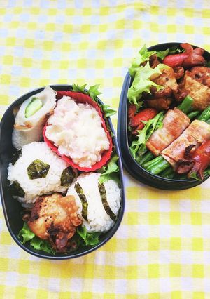 男子や球技女子に！ダブルボールお握り弁当-レシピのメイン写真