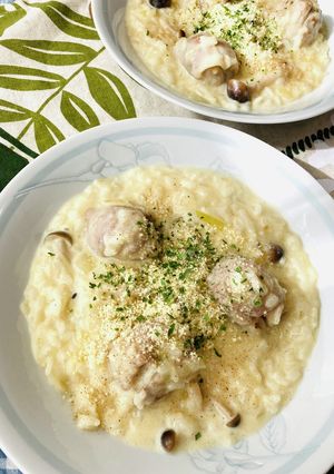 トリプルチーズの肉ボールリゾット♪-レシピのメイン写真