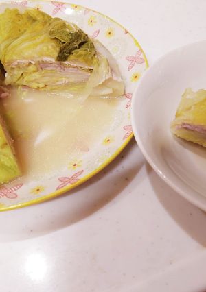 レンジで白菜と豚肉のドーム型ミルフィーユ-レシピのメイン写真