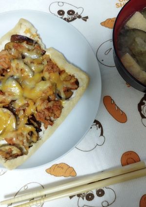 安くて簡単！油揚げで茄子のミートピザ-レシピのメイン写真