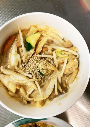 レンジ肉無チクワきな粉キムチ味野菜炒め-レシピのメイン写真