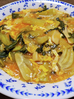 チンゲン菜と玉子の甘酢あんかけ-レシピのメイン写真