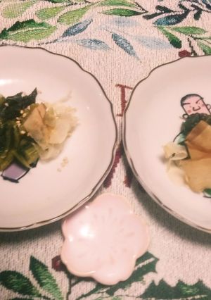 広島菜に鰹節とチューリップミニトマト-レシピのメイン写真