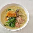 かぼちゃとほうれん草の豆乳煮