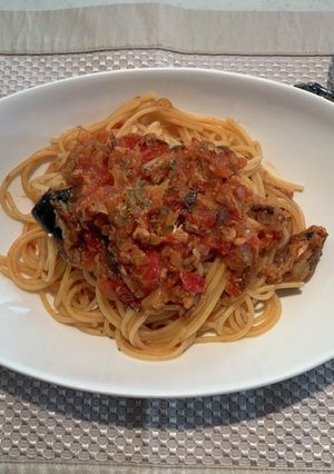 簡単！サバ缶トマトソースのパスタ-レシピのメイン写真