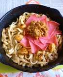 ビアソ納豆＋焼きにんにくの焼きうどん