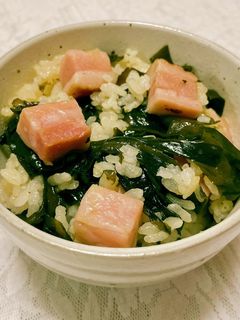 ベーコン入り♡わかめご飯-レシピのメイン写真