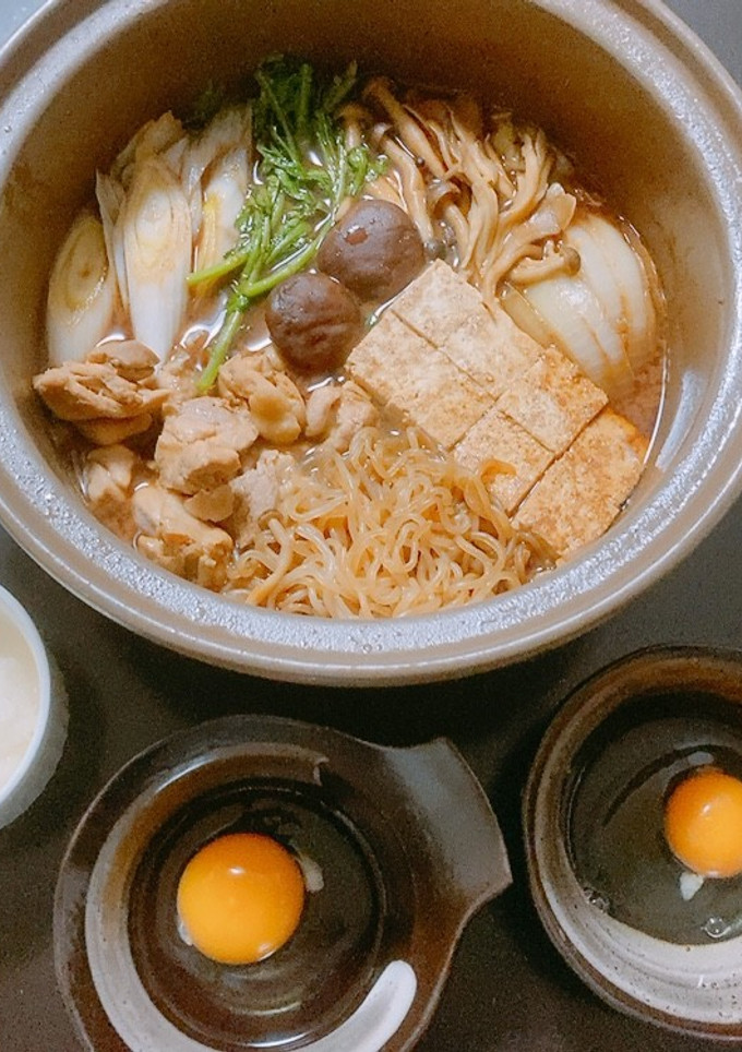 赤だし味噌と麺つゆの鶏すき焼き風♪-レシピのメイン写真
