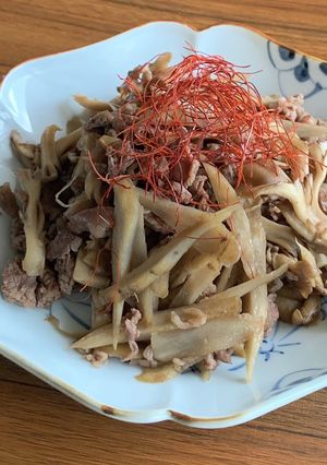 牛肉とごぼう舞茸のオイスター炒め-レシピのメイン写真