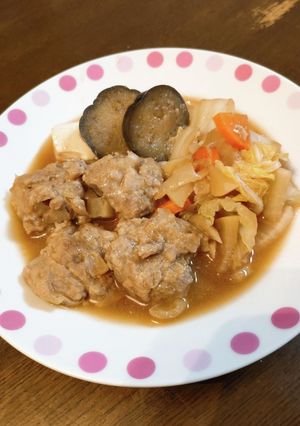 あじのつくね蒸し鍋と締めの雑炊☆味噌味-レシピのメイン写真