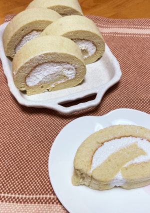 もっちり美味しい♪里いもロールケーキ-レシピのメイン写真