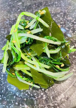 水菜を消費♪水菜とワカメのポン酢和え-レシピのメイン写真