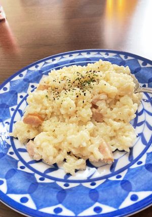残ったアヒージョオイルでリゾット-レシピのメイン写真