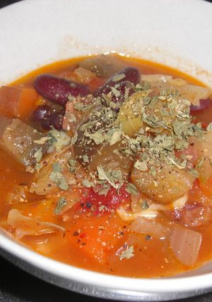 お豆と野菜た～っぷりのミネストローネ-レシピのメイン写真