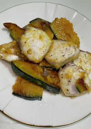 シイラとカボチャの塩バターソテー-レシピのメイン写真