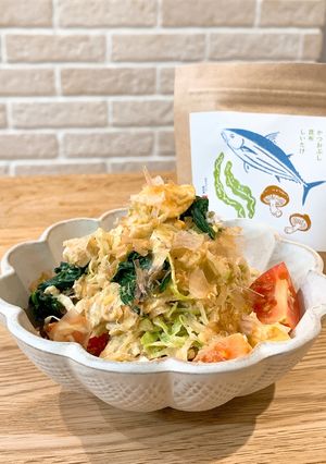 出汁香る＊キャベツと卵の和風サラダ-レシピのメイン写真