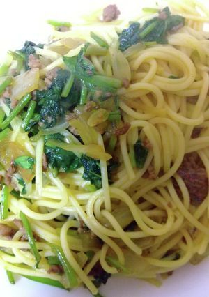 さつまいもの葉っぱカレーナポリタン-レシピのメイン写真