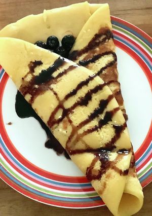 練乳ブルーベリーパンケーキクレープ-レシピのメイン写真