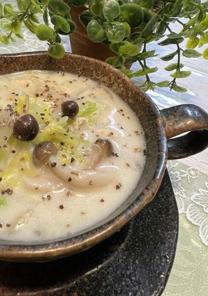 ミルクスープ【鶏挽肉＊きのこ＊白菜】-レシピのメイン写真