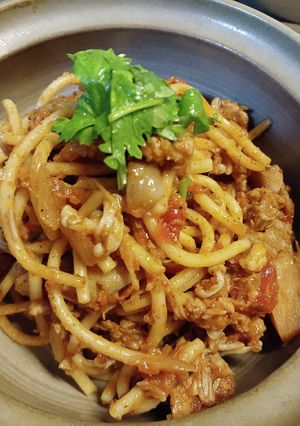 お刺身リメイク！魚介のトマトソースパスタ-レシピのメイン写真