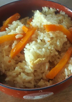 にんじんと粉末だしの炊き込みご飯-レシピのメイン写真