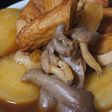 大根、ごぼ天、ひらたけ煮物 茶色いおかず