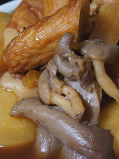 大根、ごぼ天、ひらたけ煮物 茶色いおかず-レシピのメイン写真