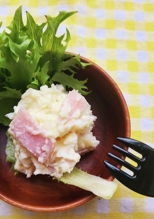 子供喜ぶハムだけのシンプルポテトサラダ!-レシピのメイン写真