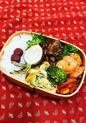 2022.11.12.豚焼肉エビマヨ弁当-レシピのメイン写真