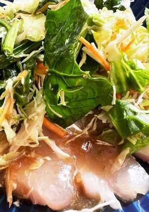 釣ったサワラとコンビニサラダでダイエット-レシピのメイン写真