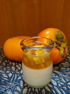 柿とほうじ茶の2色デザート-レシピのメイン写真