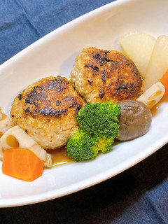 ゴロゴロお野菜の和風ハンバーグ-レシピのメイン写真