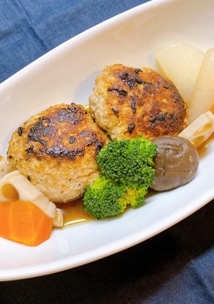 ゴロゴロお野菜の和風ハンバーグ-レシピのメイン写真
